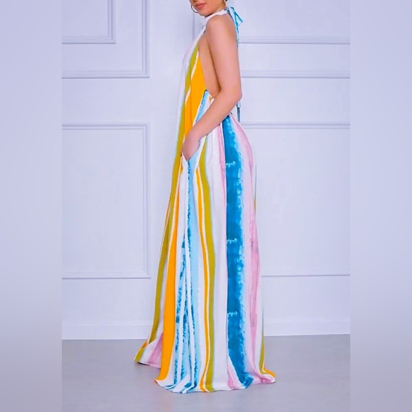 Gorgeous Dolls Multicolor Layla Halter Jumpsuit - Picture 2 of 6